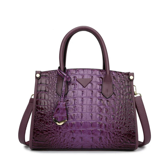 Luxury Croc-Embossed Leather Designer Vintage Purse