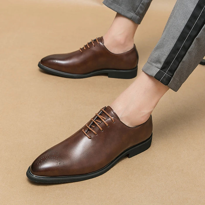 Luxury Mens Designer Leather Fashion Oxford Dress Shoes