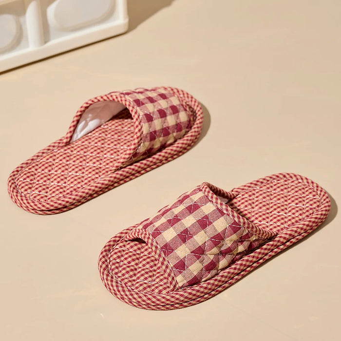 Luxury Designer Indoor Slippers – Soft Cotton, Lightweight & Anti-Slip Retro Home Slides for Ultimate Comfort