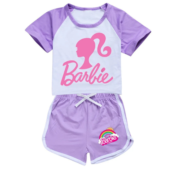 Barbie Barbie The Movie100-170 T-shirt Shorts Sports Suit for Boys and Girls