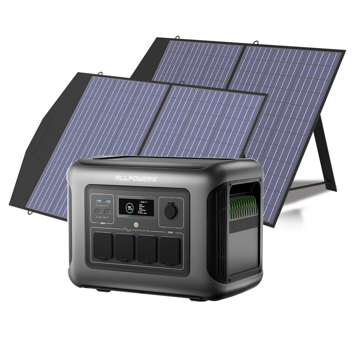 ALLPOWERS R1500 LITE 1056Wh LiFePO4 Portable Power Station – Solar Generator with 100W/200W Panel Option for RV, Camping & Home Backup
