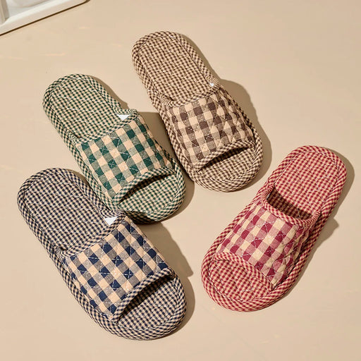 Luxury Designer Indoor Slippers – Soft Cotton, Lightweight & Anti-Slip Retro Home Slides for Ultimate Comfort