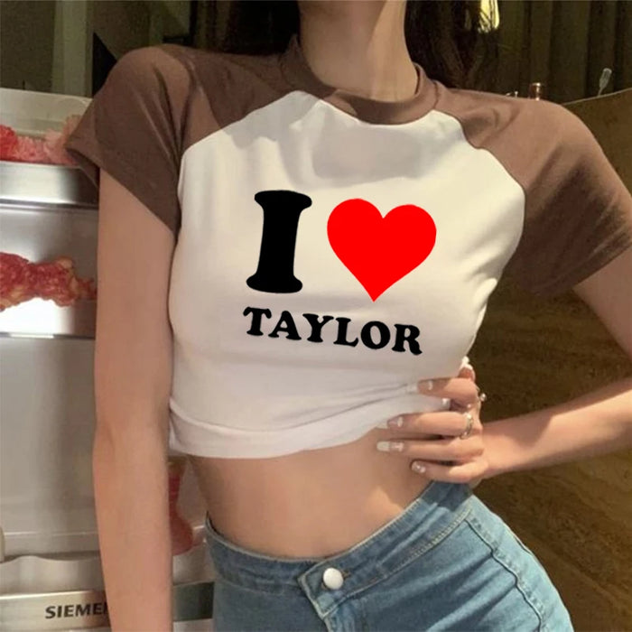 I Love Taylors Graphic Cropped Top Swift Gifts