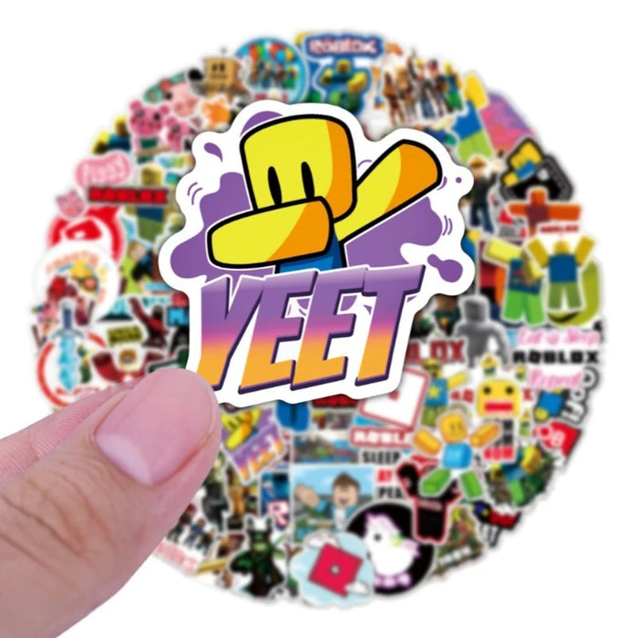 Roblox™ 50/100-Pack Waterproof Roblox-Inspired Stickers – Fun Cartoon Decals for Laptops, Bottles, Luggage & More