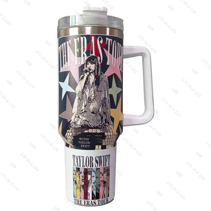 Taylor Swift 40oz Insulated Tumbler Keep Cold Hot Reusable Travel Mug Large Capacity Vacuum Flask for Women Men