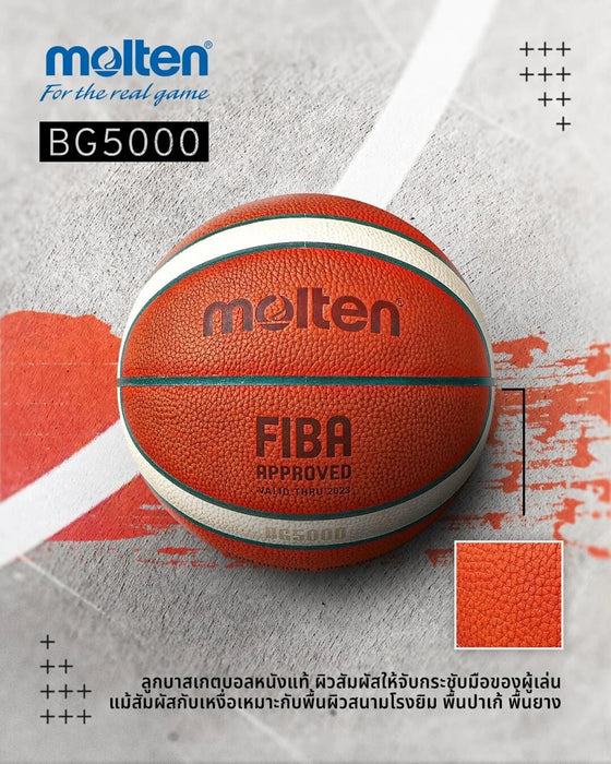Molten BG Series Composite Basketball – BG4500 / BG5000 2-Tone, Sizes 7/6/5 – Durable Grip for Training & Game Play