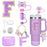 8-Piece Accessories Set for Stanley 30oz & 40oz Tumblers – Silicone Straw Covers, Protective Boot, Handle Charm & Initial Stickers