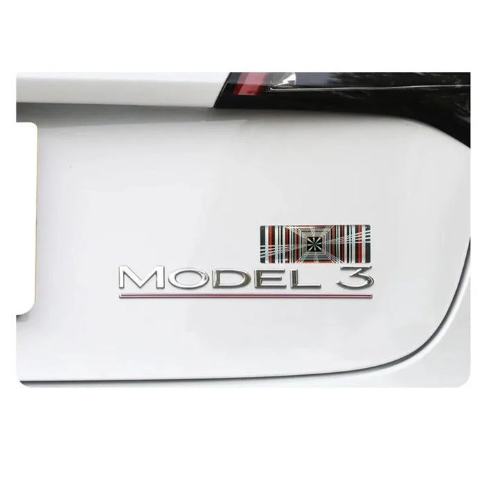 3D Car Time Space Tunnel Plaid Logo Trunk Fender Badge Emblem Decals Sticker For Tesla Model 3 X Y S Decoration Accessories
