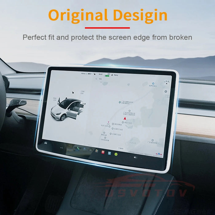 ScreenGuard™ Silicone Edge Protector – Precision Display Frame for Tesla Model 3 & Model Y (2020–2023) - Central Touchscreen Cover