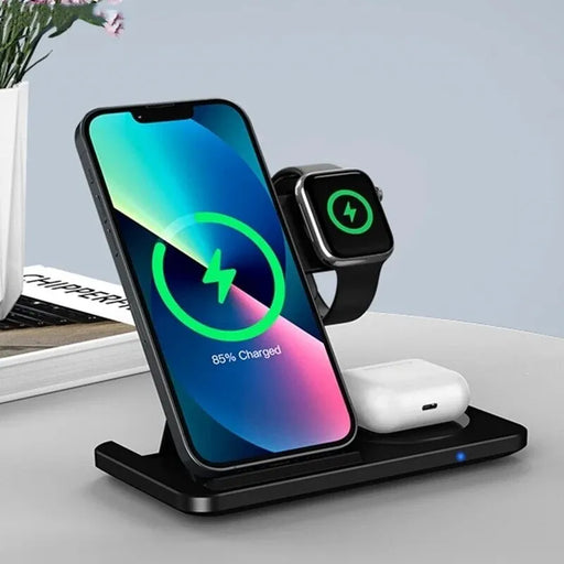 3 in 1 Wireless Charger Stand Pad For iPhone Foldable Fast Charging Station Dock For IWatch 8 7 SE AirPods Pro