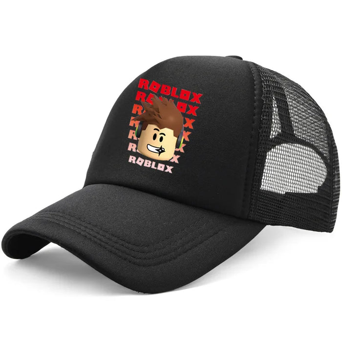Roblox™ Roblox-Inspired Cartoon Baseball Hat – Mesh Snapback Sun Cap for Kids & Teens