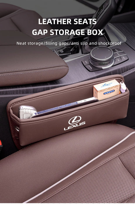 Lexus Car Seat Storage Box | Leather Gap Filler & Drop-Stopper for RX350, NX300h, IS250, ES350 & More