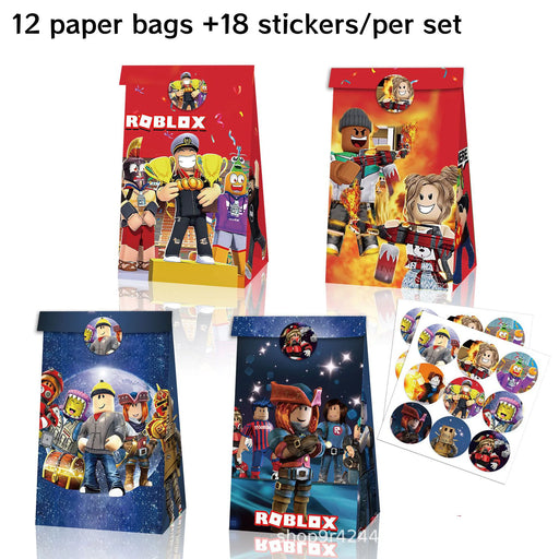 Roblox Birthday Party Favor Bags – 12/60PCS Gift & Candy Boxes for Kids’ Party Decorations & Supplies