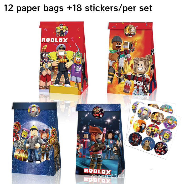 Roblox Birthday Party Favor Bags – 12/60PCS Gift & Candy Boxes for Kids’ Party Decorations & Supplies