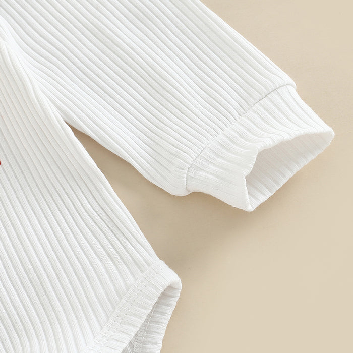 3PCS Baby Girl Christmas Outfit – Santa Claus & Letter Print Long Sleeve Top, Flare Pants & Headband (0-18M)