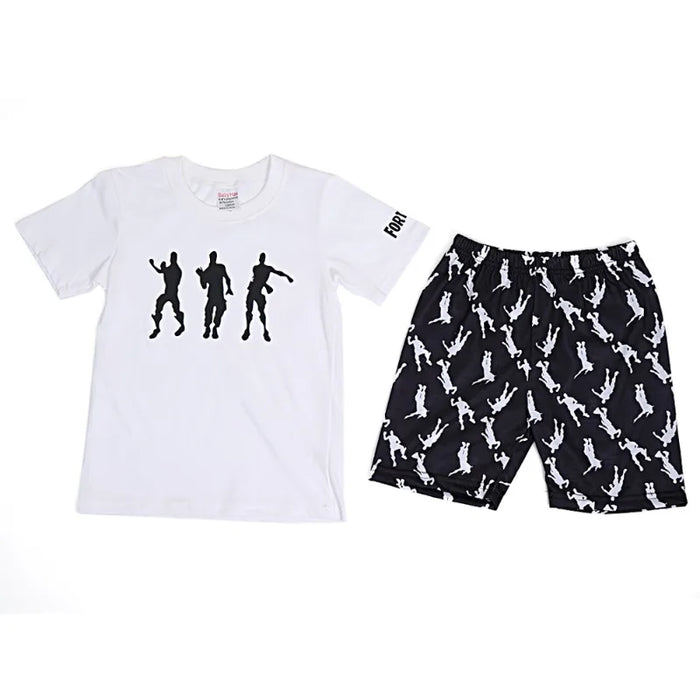Fortnite Gamer Kids’ Summer Set – Cartoon Anime T-Shirt & Shorts Sportswear for Boys & Girls