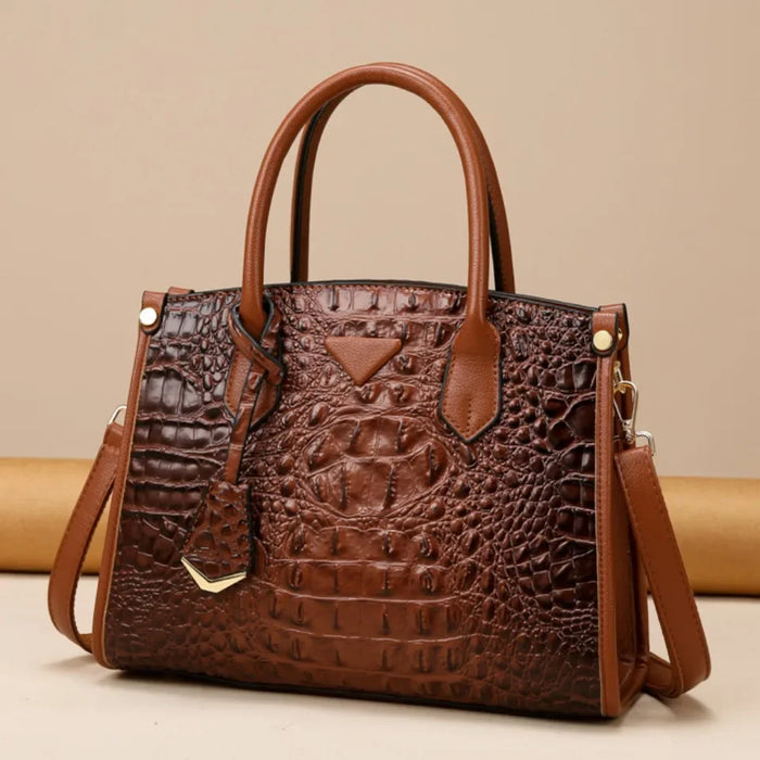 Luxury Croc-Embossed Leather Designer Vintage Purse