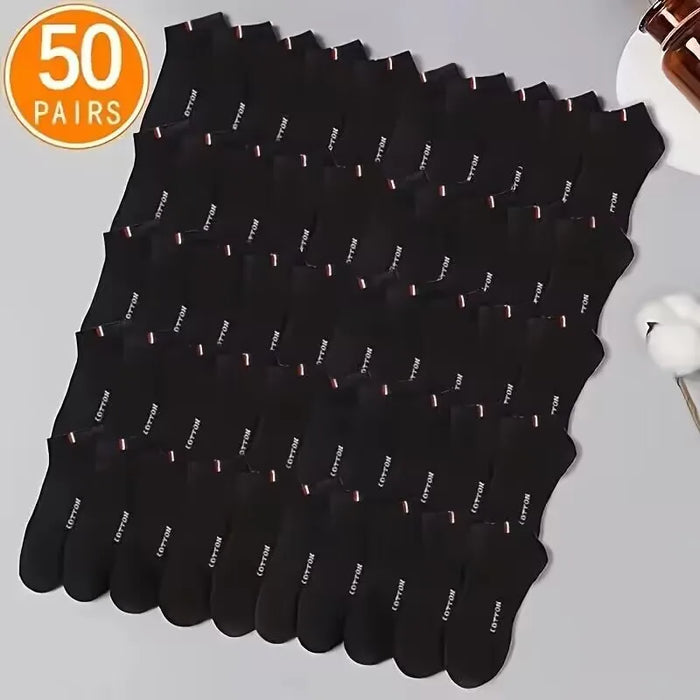 20/50 Pairs Men’s Short Crew Socks – Soft, Comfortable Black & White Athletic Socks for Everyday Wear