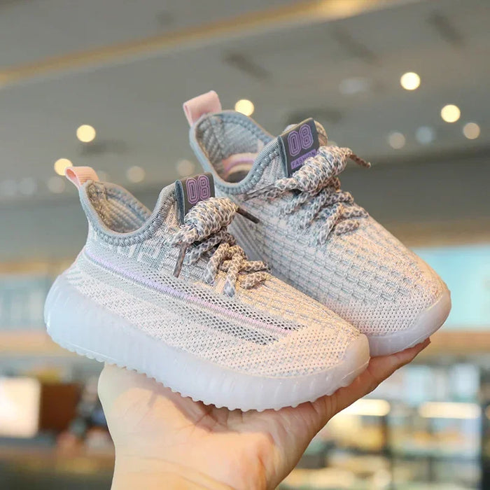 Children’s Yeezy Style Sneakers – Breathable Knit, Non-Slip Lightweight Shoes for Boys & Girls