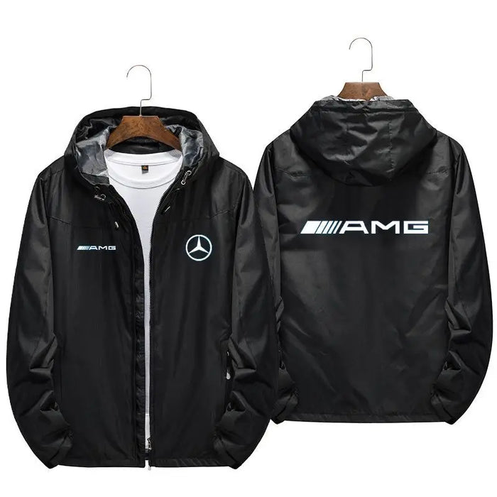 Mercedes-Benz Luxury Men's Trench Coat Hoodie – Stylish Windbreaker Jacket for Everyday & Outdoor Wear