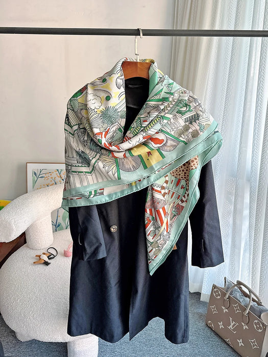 Herme Luxury Fashion Designer Silk Cashmere Scarf Wraps Covers