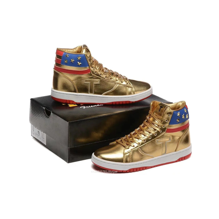 Trump GOLD MAGA 2024 Never Surrender Sneakers