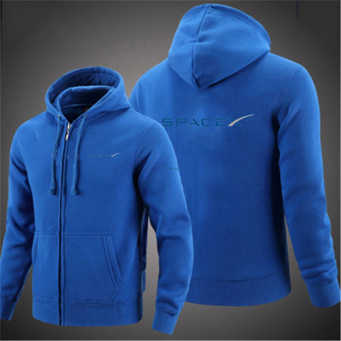 SpaceX Men’s Full-Zip Hoodie | Premium Fleece Tech Jacket with Hood