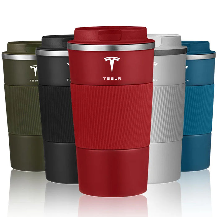Stainless Steel Thermal Mug – Tesla-Inspired Travel Cup (Fits Model 3/S/X/Y, Cybertruck, Roadster)
