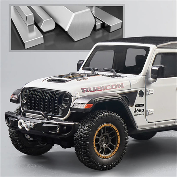 1:18 Jeeps Wrangler Rubicon Alloy Off-road Vehicles Car Model Diecast & Toy Metal Car Model Simulation Sound and Light