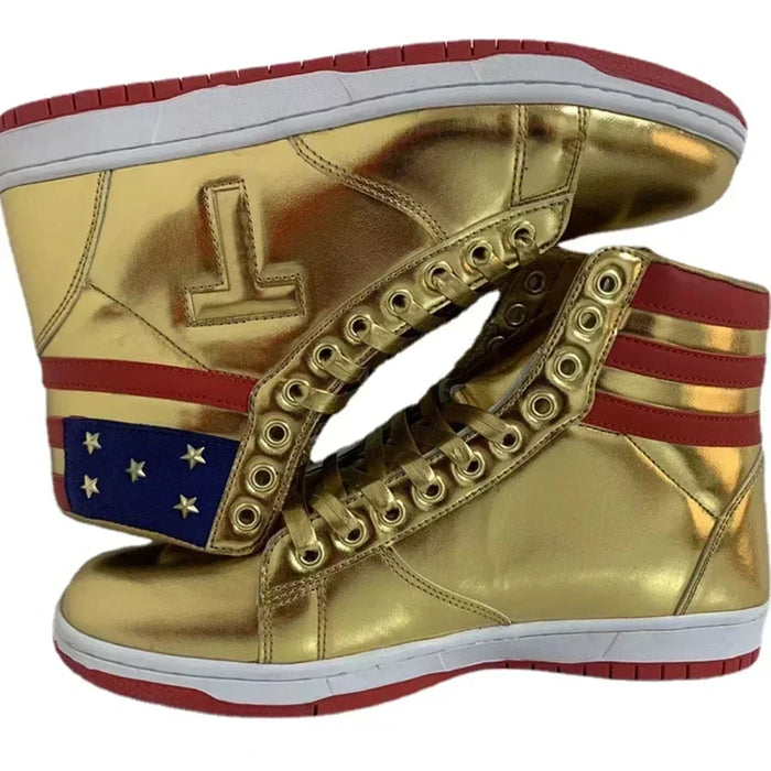 Trump Gold Men's MAGA Sneakers – Patriotic Streetwear Shoes