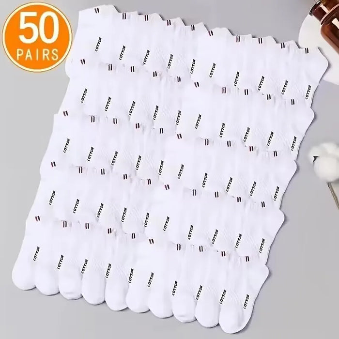 20/50 Pairs Men’s Short Crew Socks – Soft, Comfortable Black & White Athletic Socks for Everyday Wear