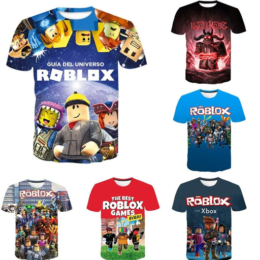 Roblox™ Kids T-Shirt – Cartoon Game Print, Unisex Summer Tee for Boys & Girls