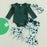 Baby Girl St. Patrick’s Day Outfit – 0–18M Clover Print Flare Pants & Long Sleeve Romper Set