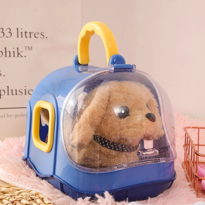 Children Pretend Play Pet Care Set Simulation Electric Plush Stuffed Dog Cat Rabbit Toy