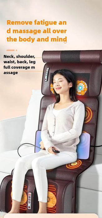 Electric Full-Body Massage Mattress with Heat & Airbags – Shoulder, Neck, Waist & Back Kneading Vibration Therapy Cushion with Hand Controller