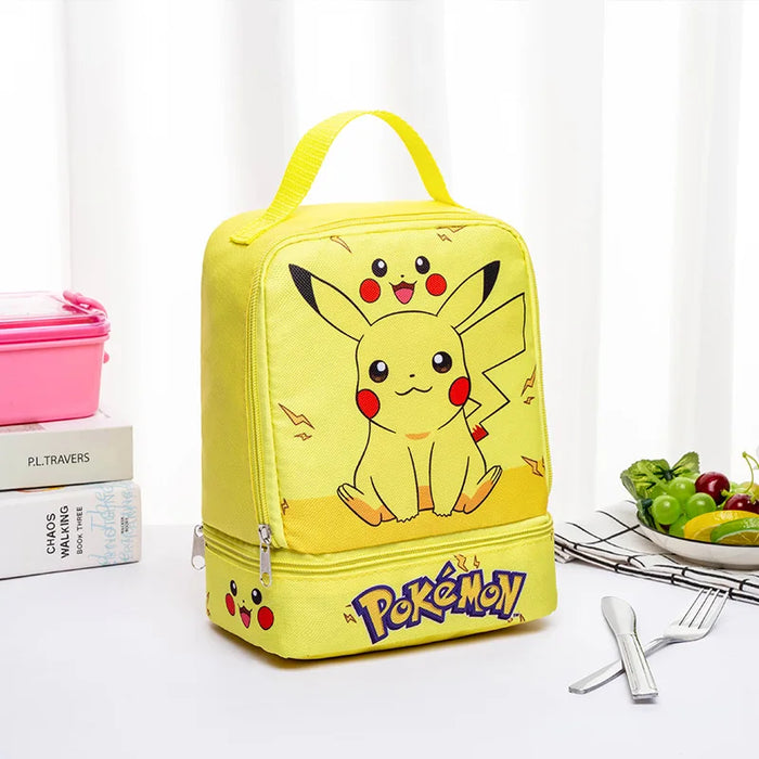 Pikachu Insulated Lunch Bag – Portable Foldable Cooler Lunch Box, Thermal Storage Handbag for School, Office, Travel & Picnics