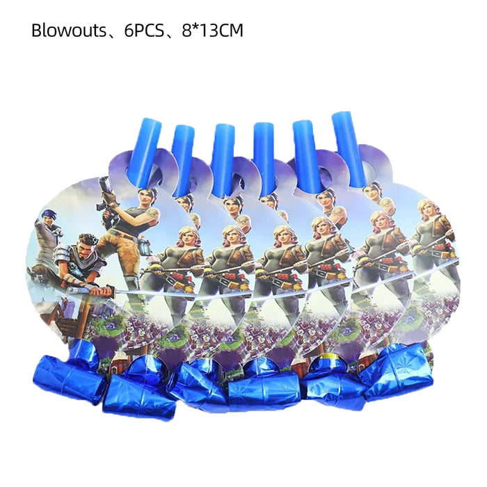 BattleFest™ Fortnite Party Set – Llama Theme Plates & Cups for Boys’ Birthday Decorations