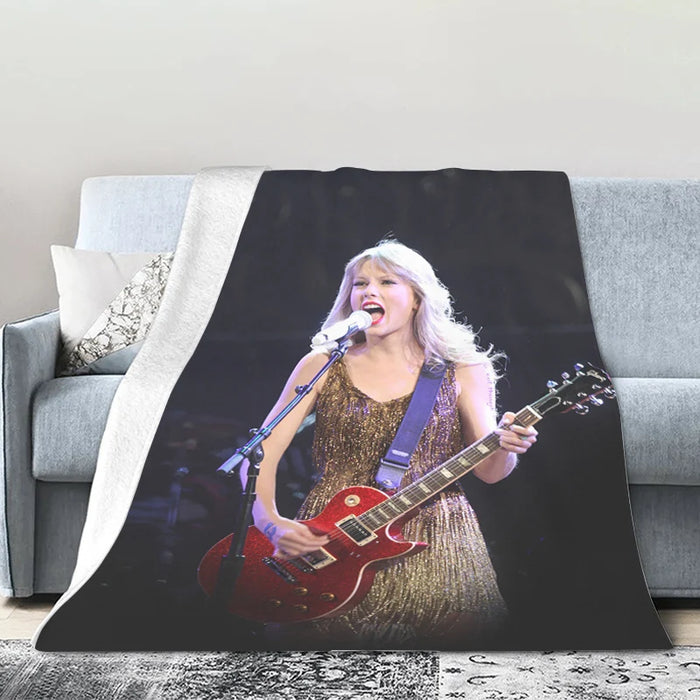 Sofa Winter Warm Taylor Swifts Fleece Camping Nap Fluffy Soft Blankets