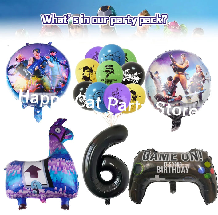 Game Fortnite Birthday Party Decoration Cartoon Plate Tablecloth Baby Shower Kids Favors Party Supplies