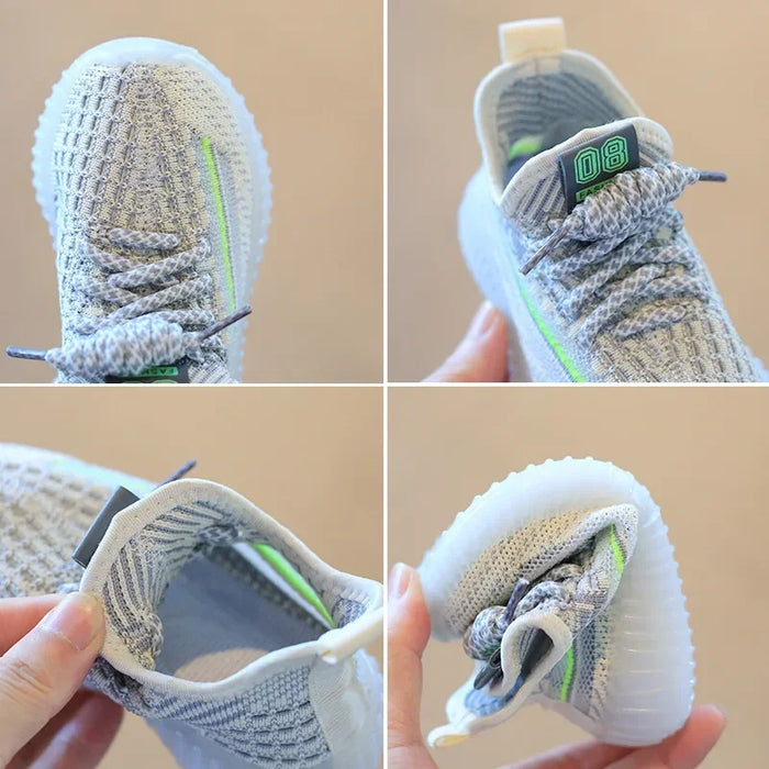 Children’s Yeezy Style Sneakers – Breathable Knit, Non-Slip Lightweight Shoes for Boys & Girls