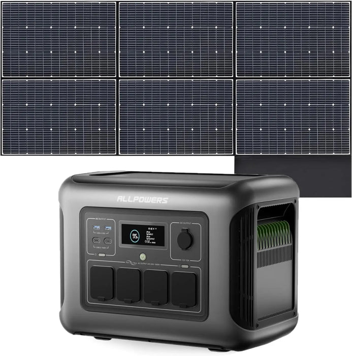ALLPOWERS R1500 LITE 1056Wh LiFePO4 Portable Power Station – Solar Generator with 100W/200W Panel Option for RV, Camping & Home Backup