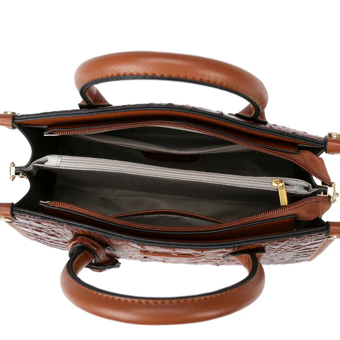 Luxury Croc-Embossed Leather Designer Vintage Purse