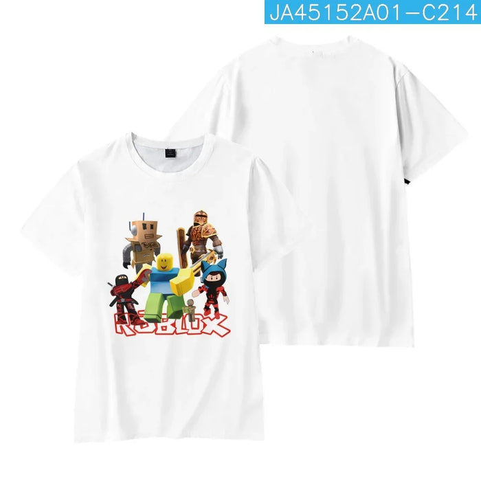 ROBLOX Cartoon O-neck Boys Girls Tops Short Sleeve