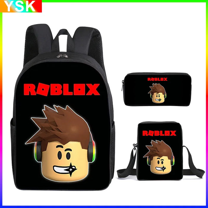 Roblox Three-piece Set of School Bag Game Backpack