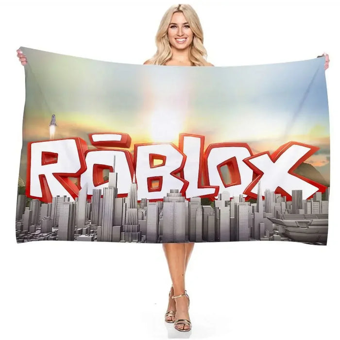 Roblox Children's Bath Towel Anti-sand Microfiber Beach Towel Picnic Cloth