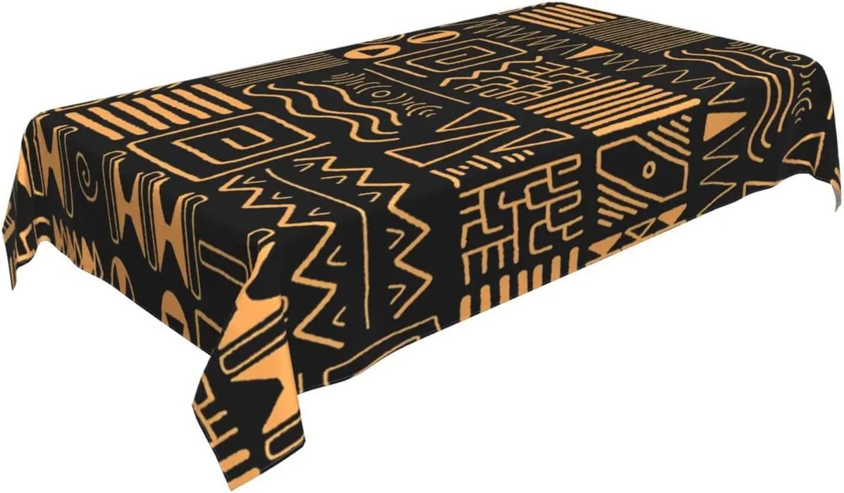 African Ethnic Tribal Rectangle Tablecloth Kitchen Dining Table Decor Reusable Waterproof Tablecloth Wedding Party Decorations