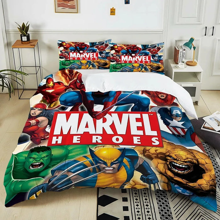 New Avengers Superhero Bedding Set – Hulk, Iron Man & Thor: Ragnarök Duvet Cover with Pillowcases