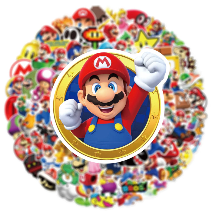 100Pcs Super Mario Bros Waterproof Anime Stickers