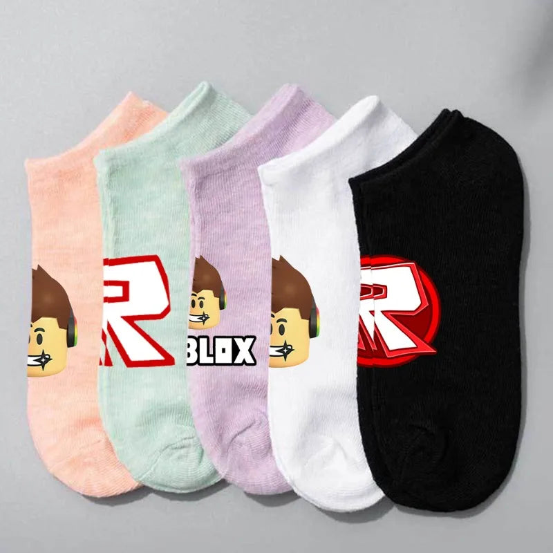 ROBLOX™ Dopamine Socks – Candy-Colored Roblox-Inspired Boat Socks for Men & Women