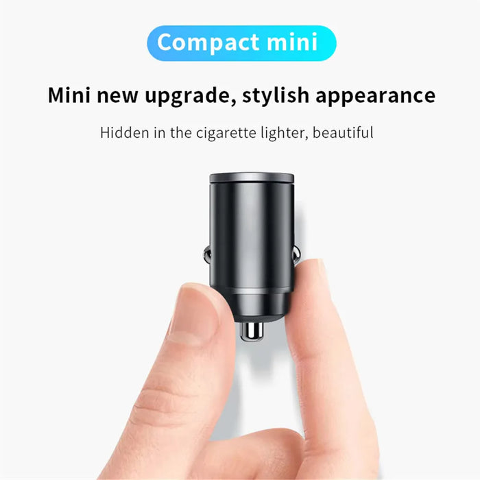 100W/200W Mini Car Charger – QC3.0 PD Fast Charging USB & Type-C Adapter for iPhone, Samsung (12V-24V)